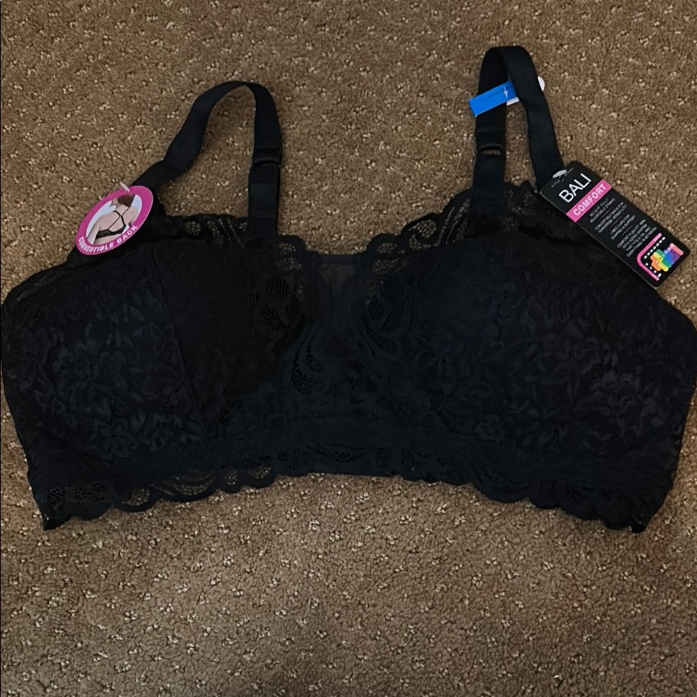 Bali Black Lace Full Coverage Bra